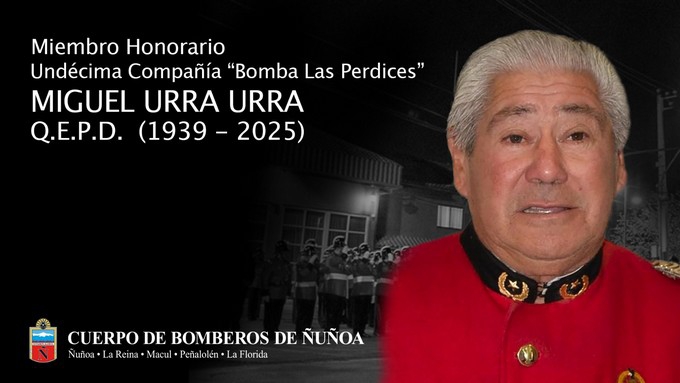 FALLECIMIENTO MIEMBRO HONORARIO UNDÉCIMA COMPAÑÍA SR. MIGUEL URRA URRA (Q.E.P.D.)